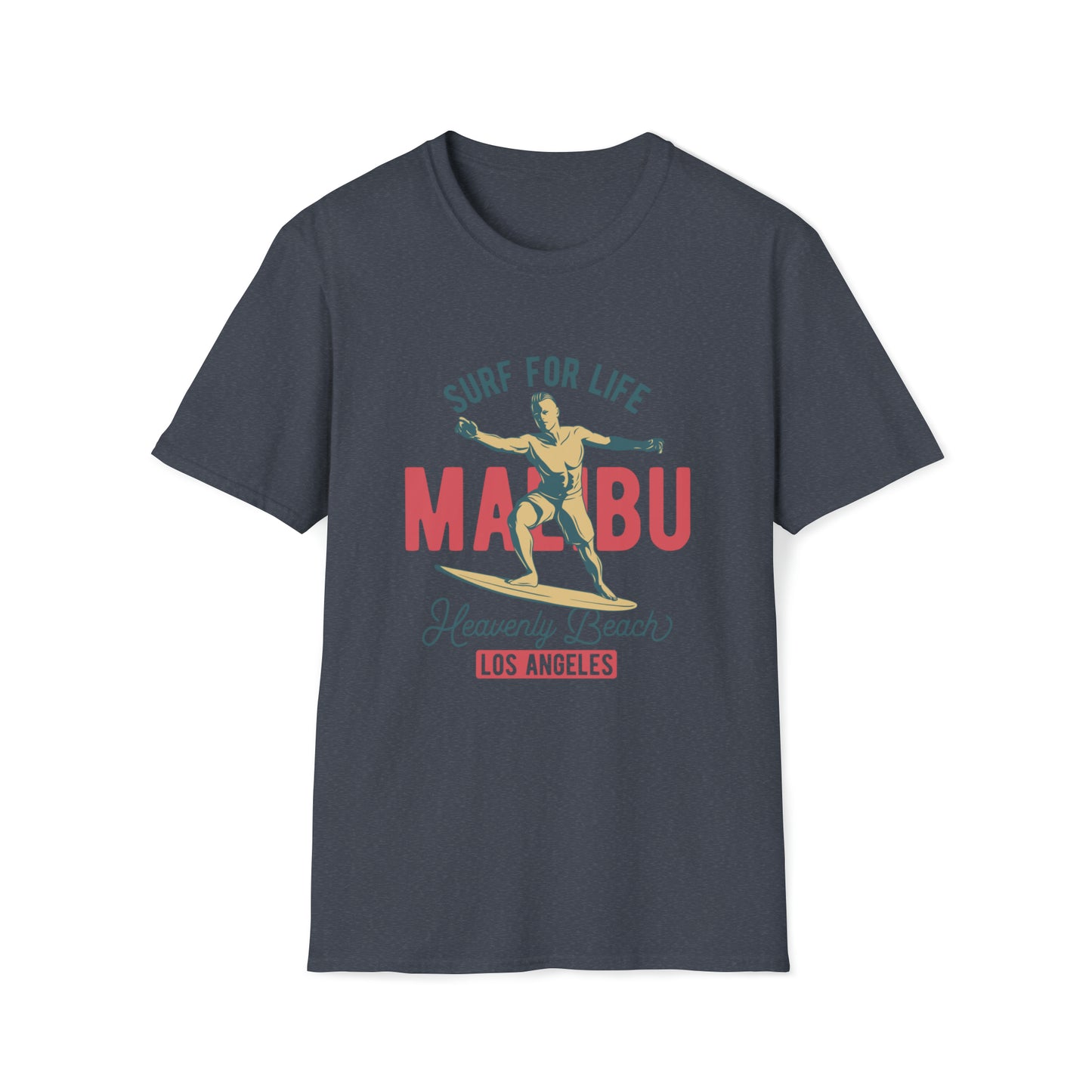 Malibu Heavenly Beach |Beach Lifestyle Shirts | Summer Vibe Apparel Heather Navy