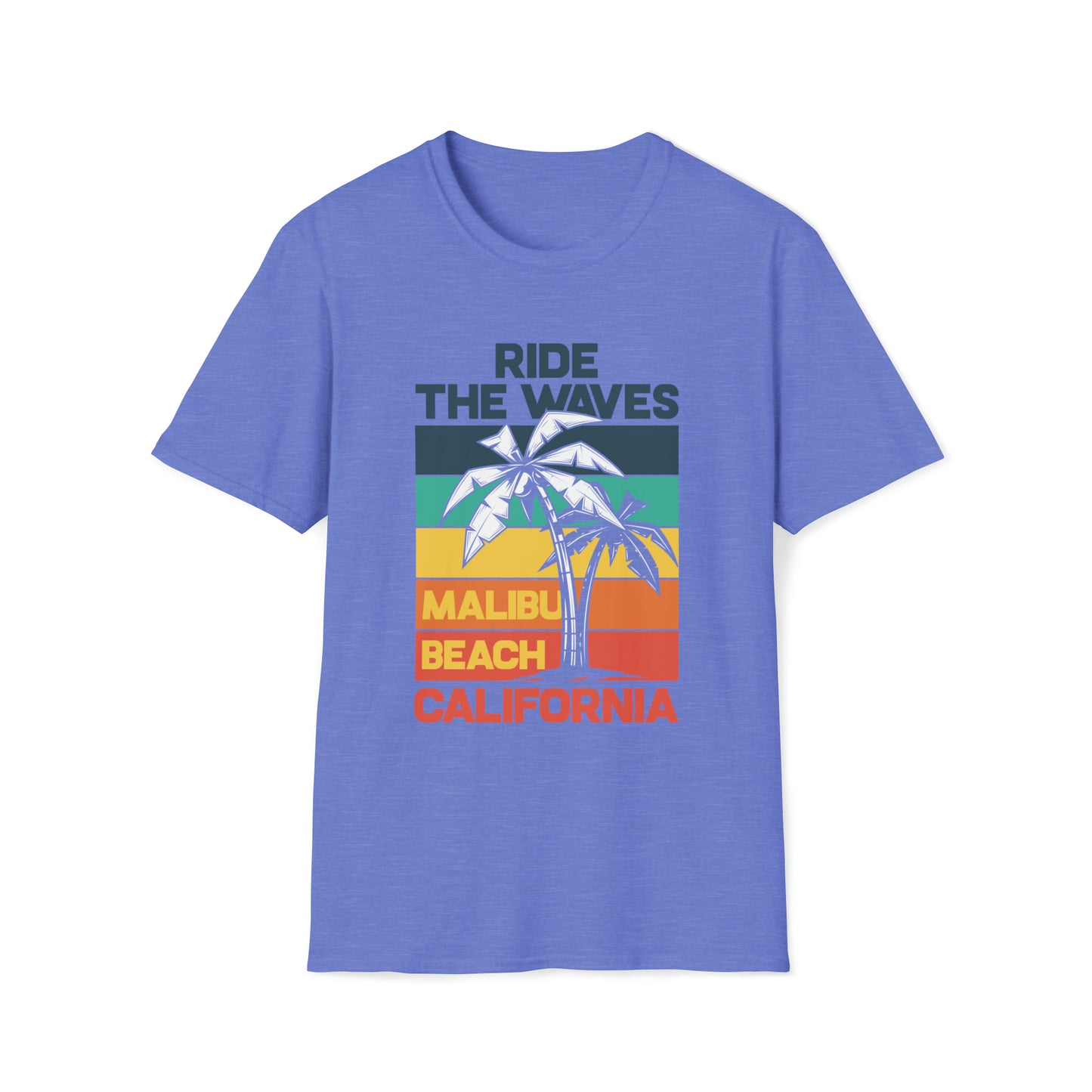 Ride The Waves Malibu Beach |Beach Life Clothing | Ocean Vibes Apparel Heather Royal