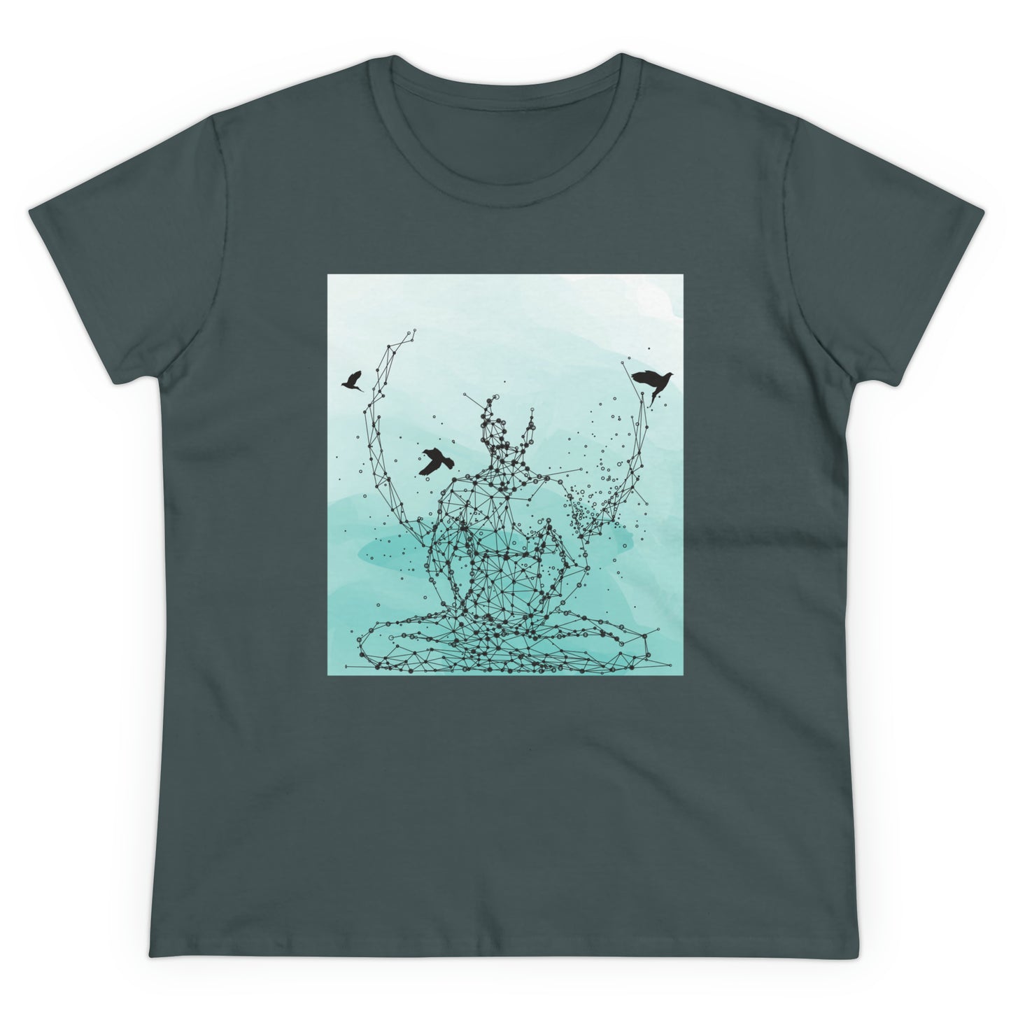 Meditation T-Shirts, Yoga Graphic Tees, Mindfulness Apparel, Zen T-Shirts, Spiritual Shirts, Chakra Tees, Womens T-Shirt Charcoal