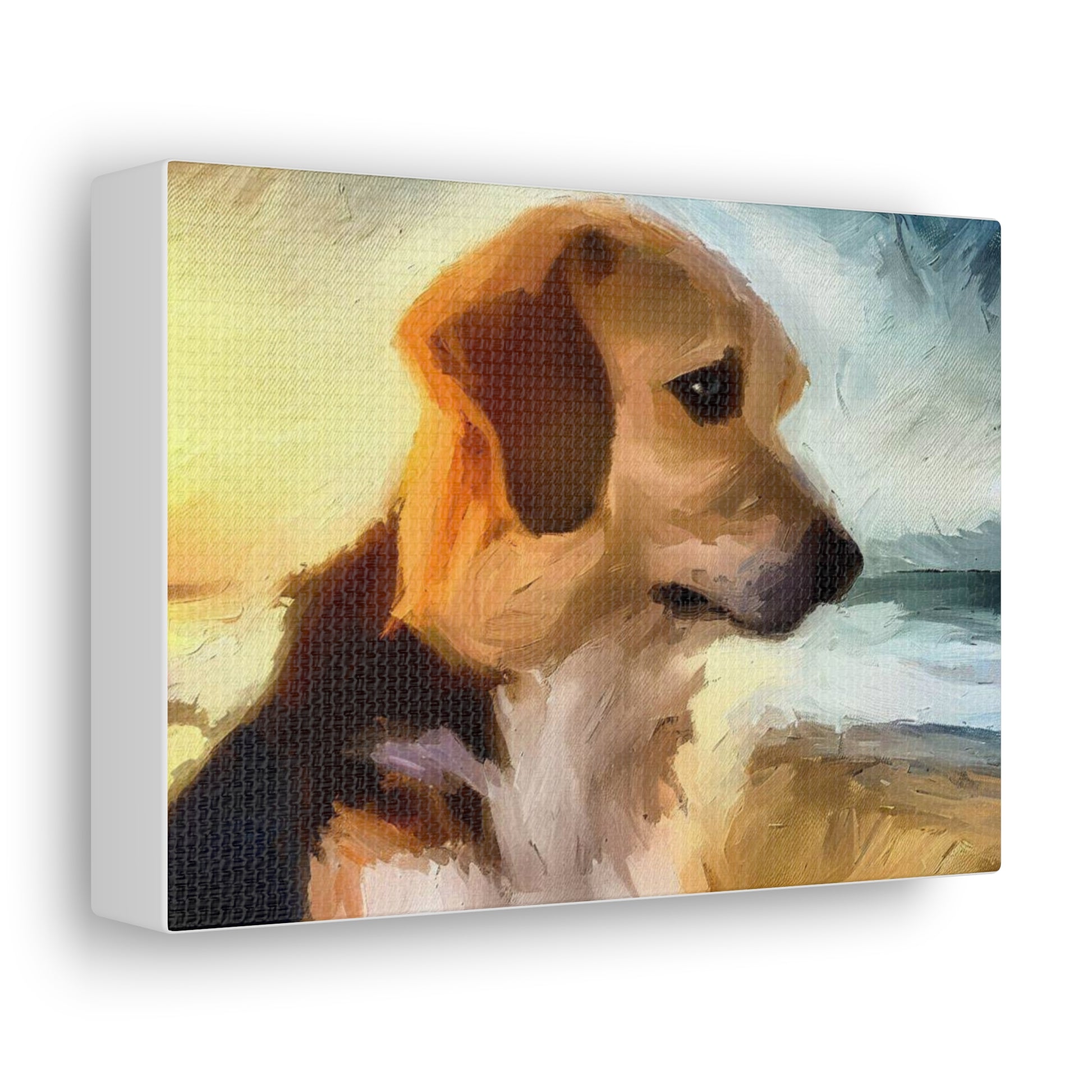 Dog wall art, beach wall art, ocean art, Canvas Gallery Wraps, Pet Beach - SaviTraviDesigns