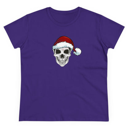 Skeleton Santa Hat, Christmas Graphic Shirts, Festive Holiday T-Shirts, Ugly Christmas Sweater Tees, Funny Christmas Shirt Designs, Cute Xmas Graphic Tees Purple