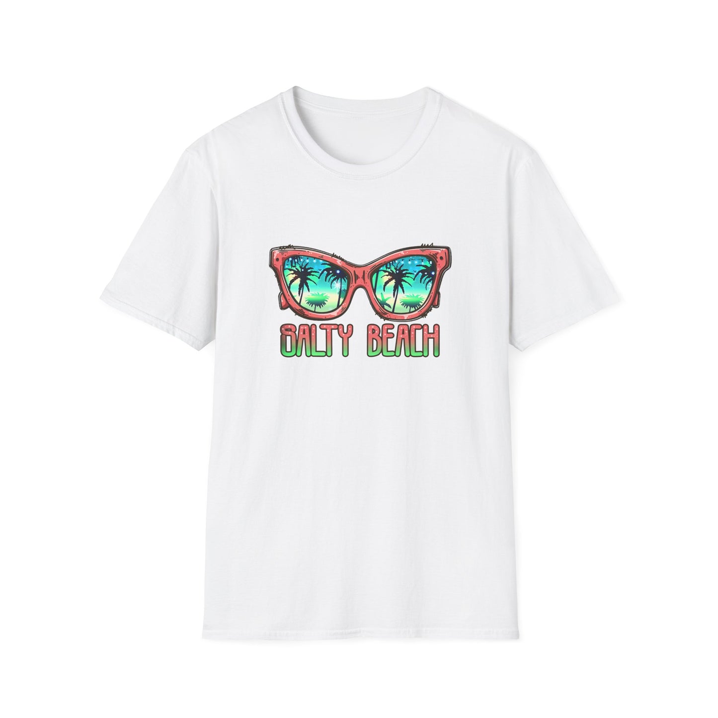 Salty Beach Beachwear Graphic T Shirt White