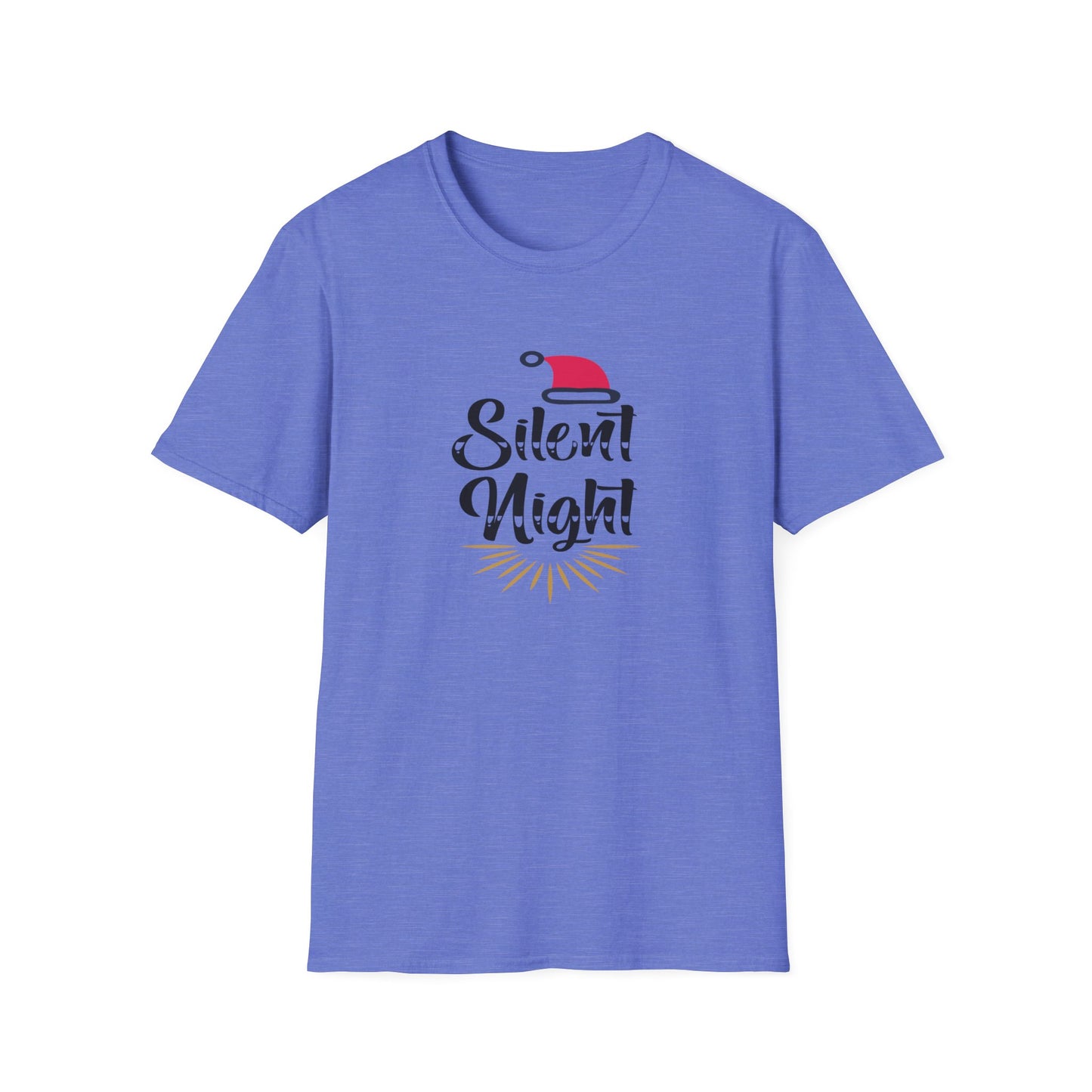 Silent Night Holiday Graphic T Shirt Heather Royal