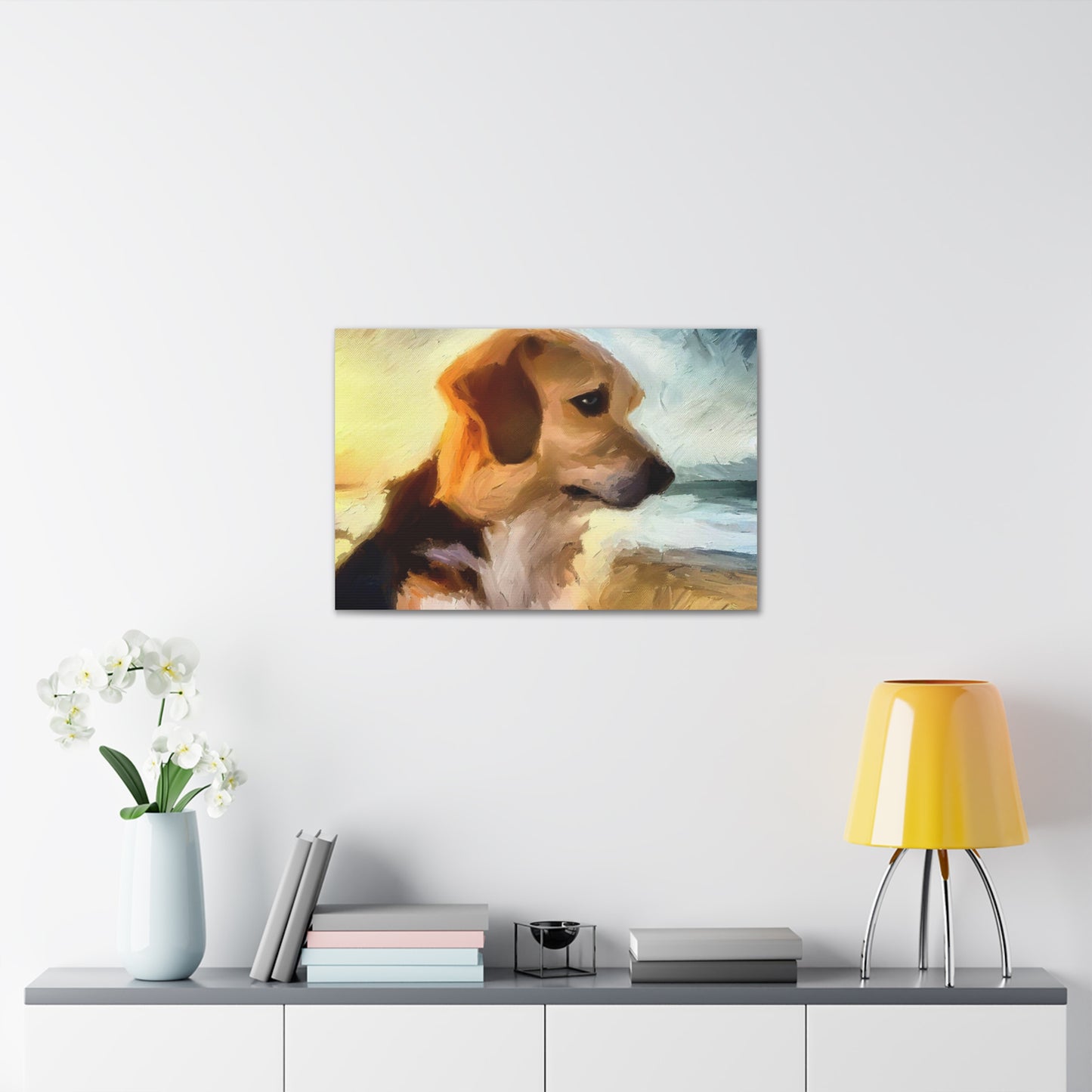 Dog wall art, beach wall art, ocean art, Canvas Gallery Wraps, Pet Beach - SaviTraviDesigns