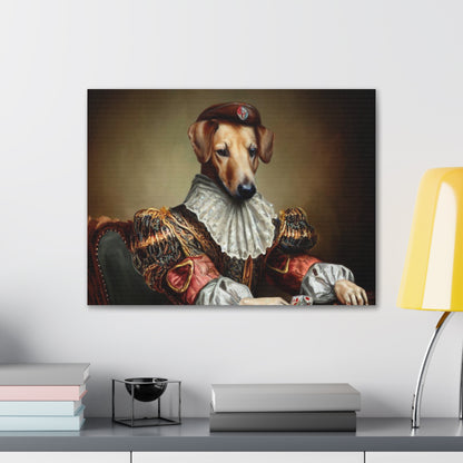 Fancy Dog, Canvas Dog Art, Dog Wall Art, Canine Canvas Art, Canvas Gallery Wraps