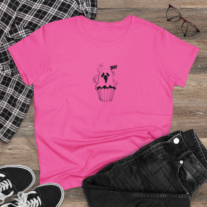 Cute Ghost Cupcake, Halloween Cupcake Designs, Halloween Graphic Shirts, Spooky Halloween Shirts, Cute Halloween Graphic Tees