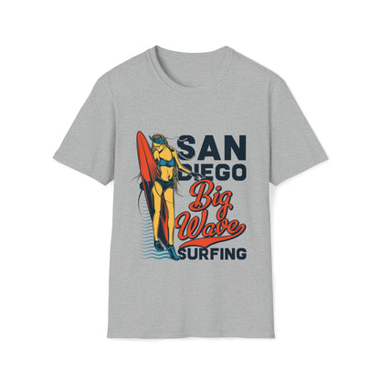 San Diego Big Wave Surfing, Beachwear Graphics, Tropical T-Shirt Designs, Ocean-Inspired Shirts, Surfing Graphics, Sun and Sand Apparel, Summer Wardrobe Essentials - SaviTraviDesigns