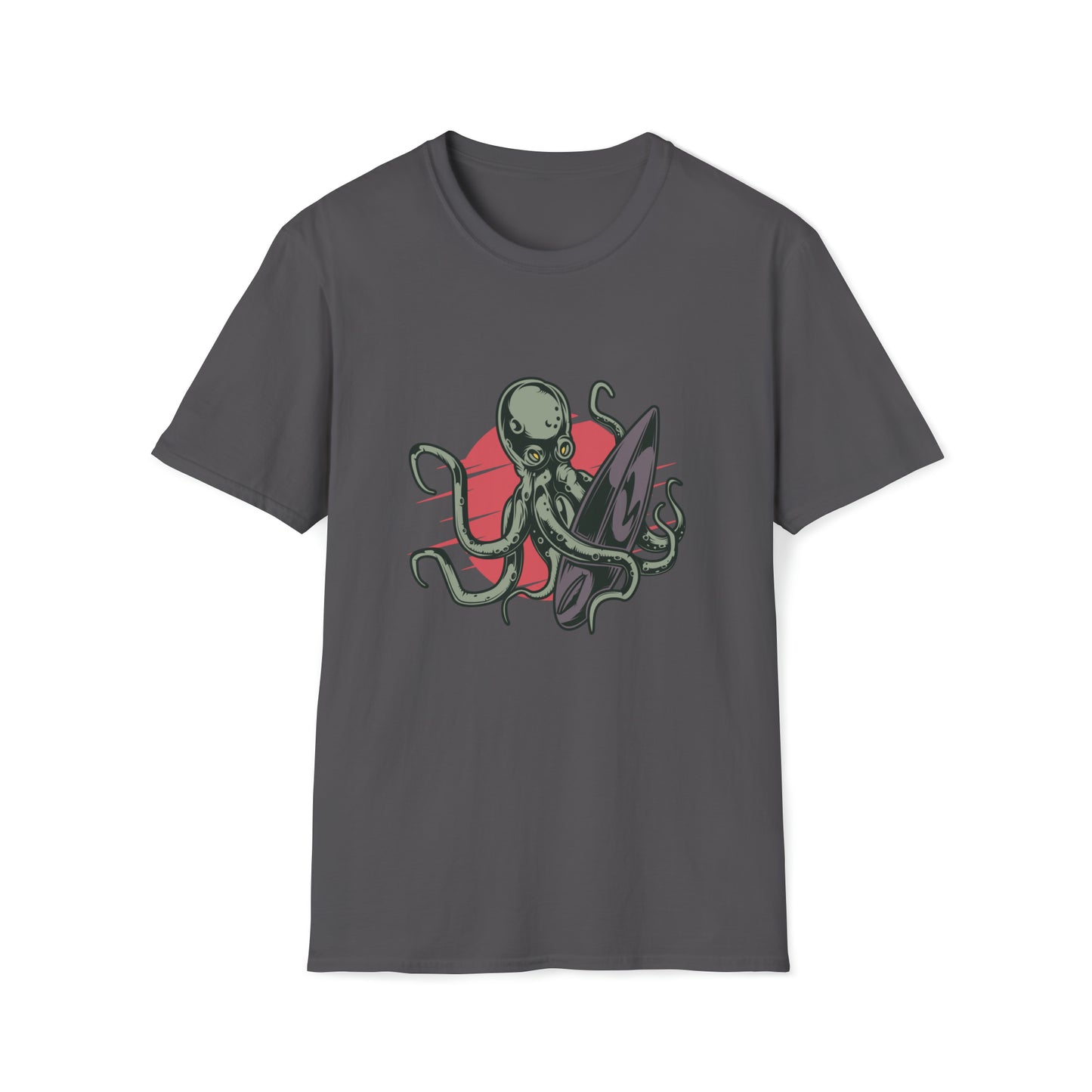 Octopus Surfing |Beach Lifestyle Shirts | Summer Vibe Apparel Charcoal