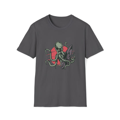 Octopus Surfing |Beach Lifestyle Shirts | Summer Vibe Apparel Charcoal