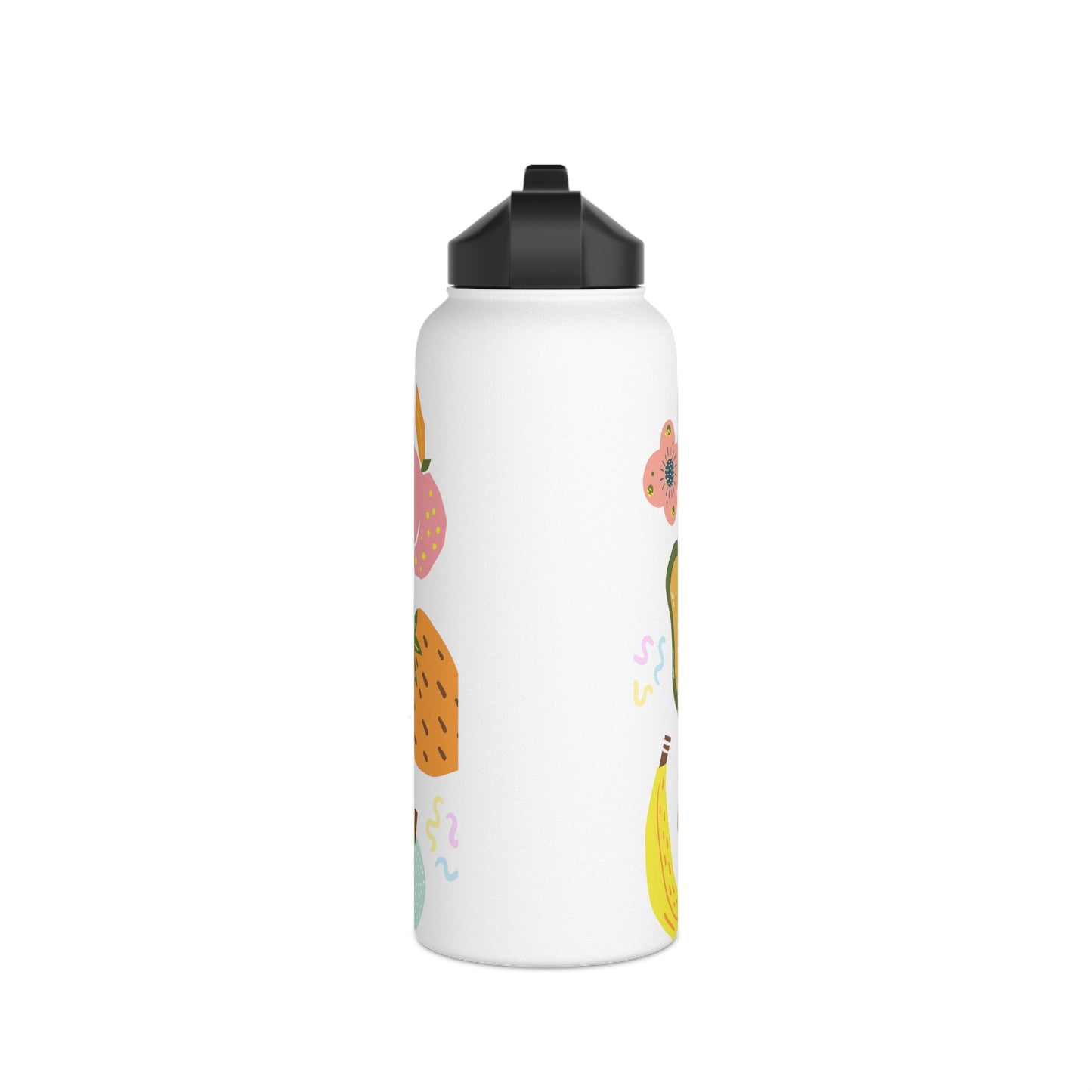 Fruit water bottle, design water bottle, Stainless Steel Water Bottle, Standard Lid - SaviTraviDesigns