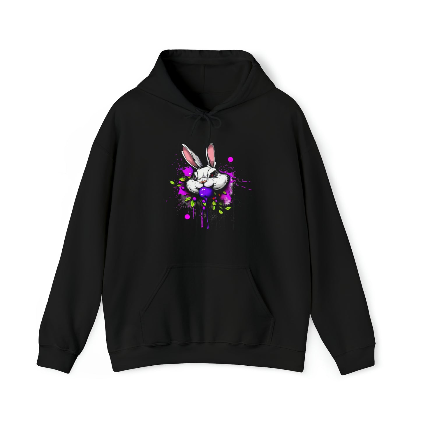 Bunny Hoodie, Graffiti Hoodie, Graffiti Sweatshirt, Bunny Urban art, Hooded Sweatshirt Black