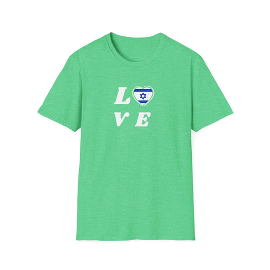 Love Israel Graphic T-Shirt Heather Irish Green