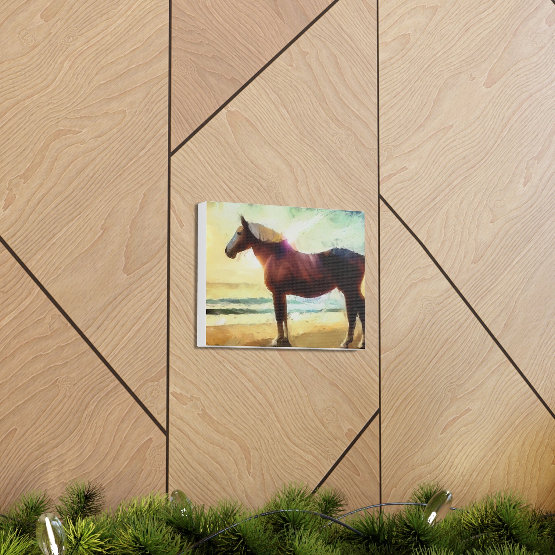 Horse wall art, Beach wall art, ocean wall art, Canvas Gallery Wraps, Horse Beach, Sunset Beach - SaviTraviDesigns