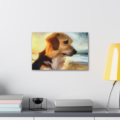 Dog wall art, beach wall art, ocean art, Canvas Gallery Wraps, Pet Beach - SaviTraviDesigns