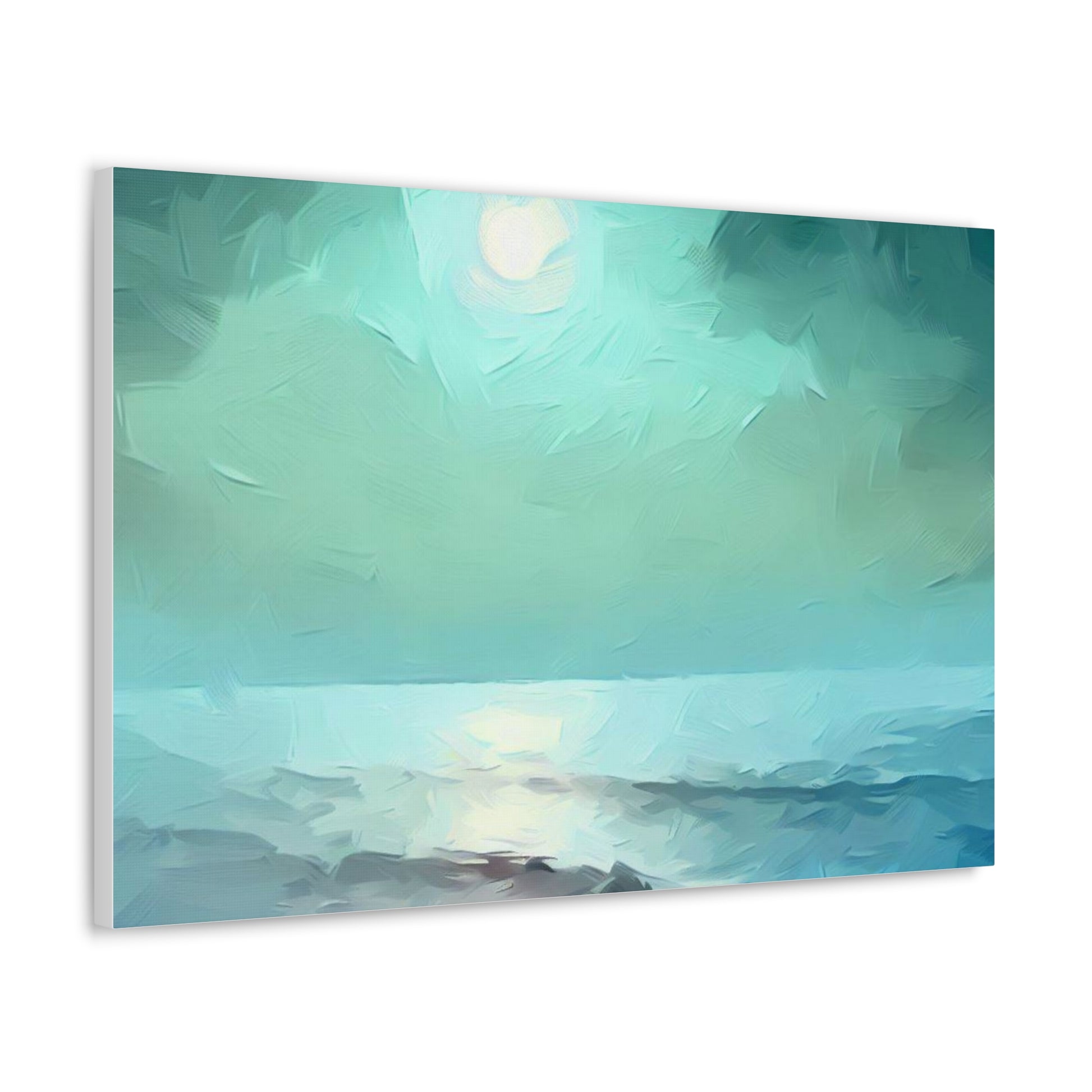 Moon wall art, Ocean wall art, ocean art, Canvas Gallery Wraps