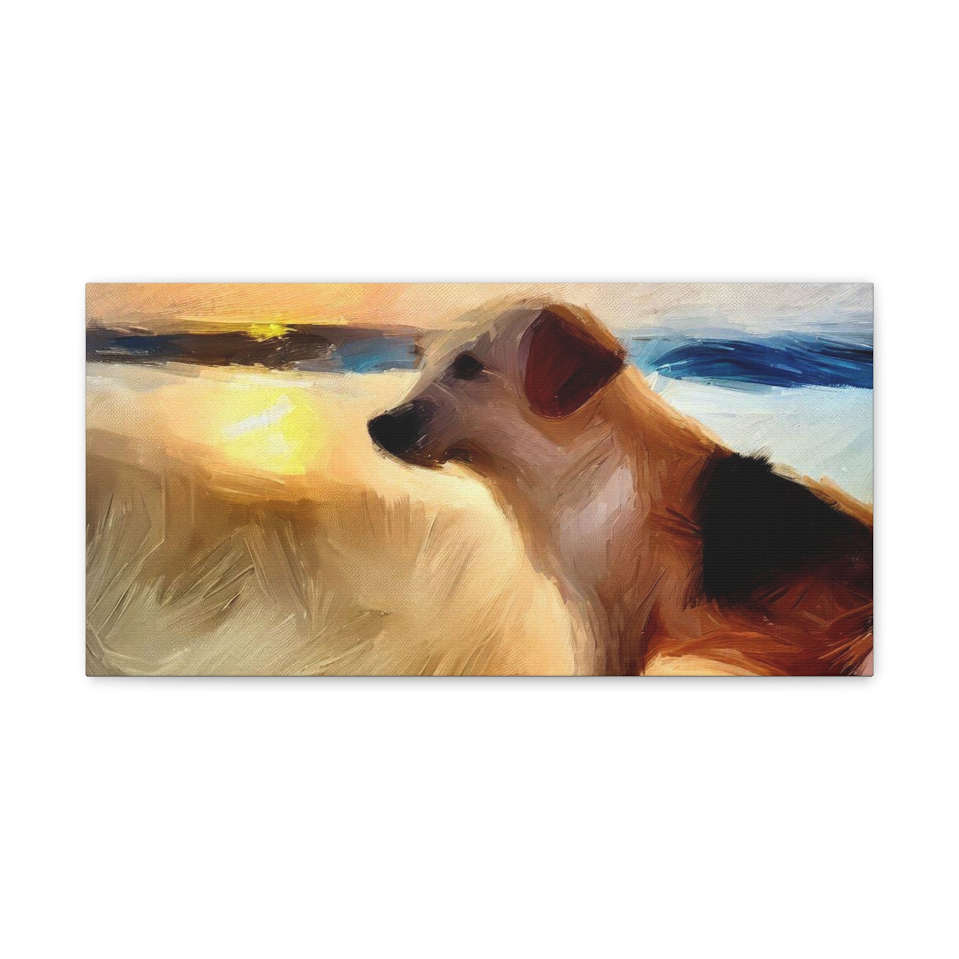 Dog wall art, beach wall art, ocean art, Canvas Gallery Wraps, Pet Beach - SaviTraviDesigns