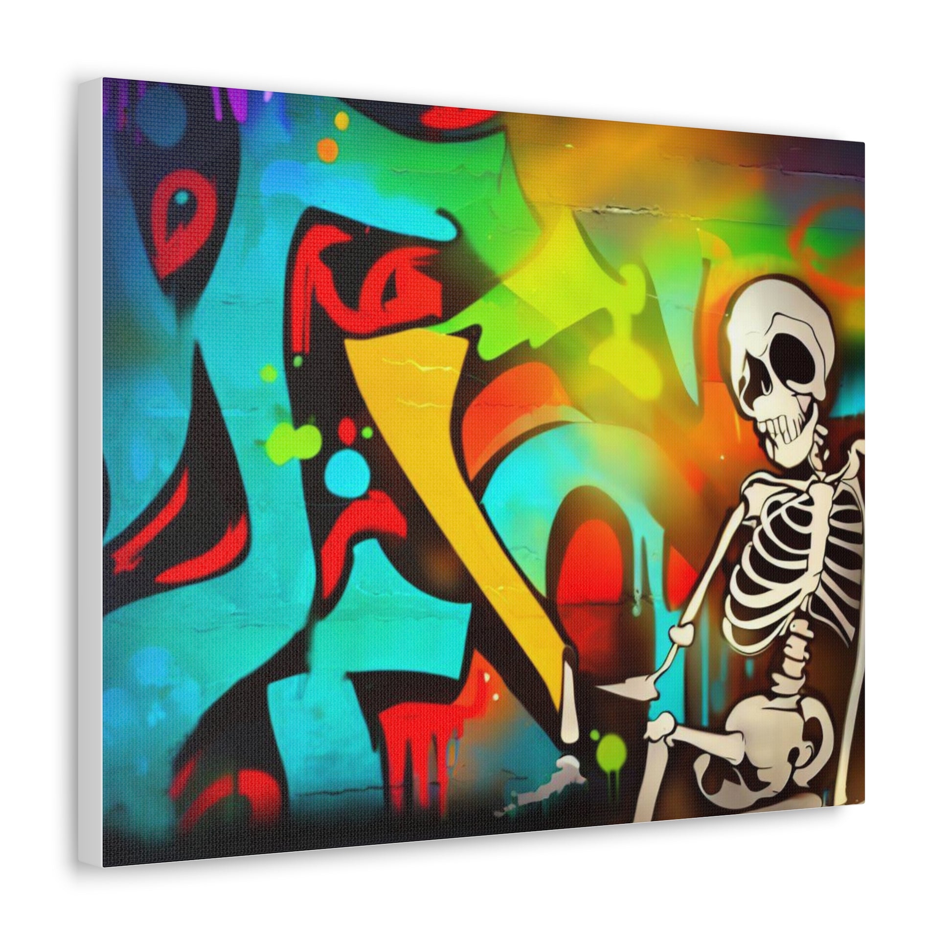 Halloween art, Skeleton canvas prints, Graffiti Halloween, Scary Halloween decor, Halloween home decor, Halloween wall, Gothic wall decor, Canvas Gallery Wraps - SaviTraviDesigns