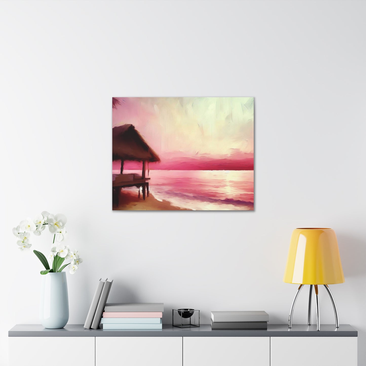 Sunset Beach Pastel Watercolor Print