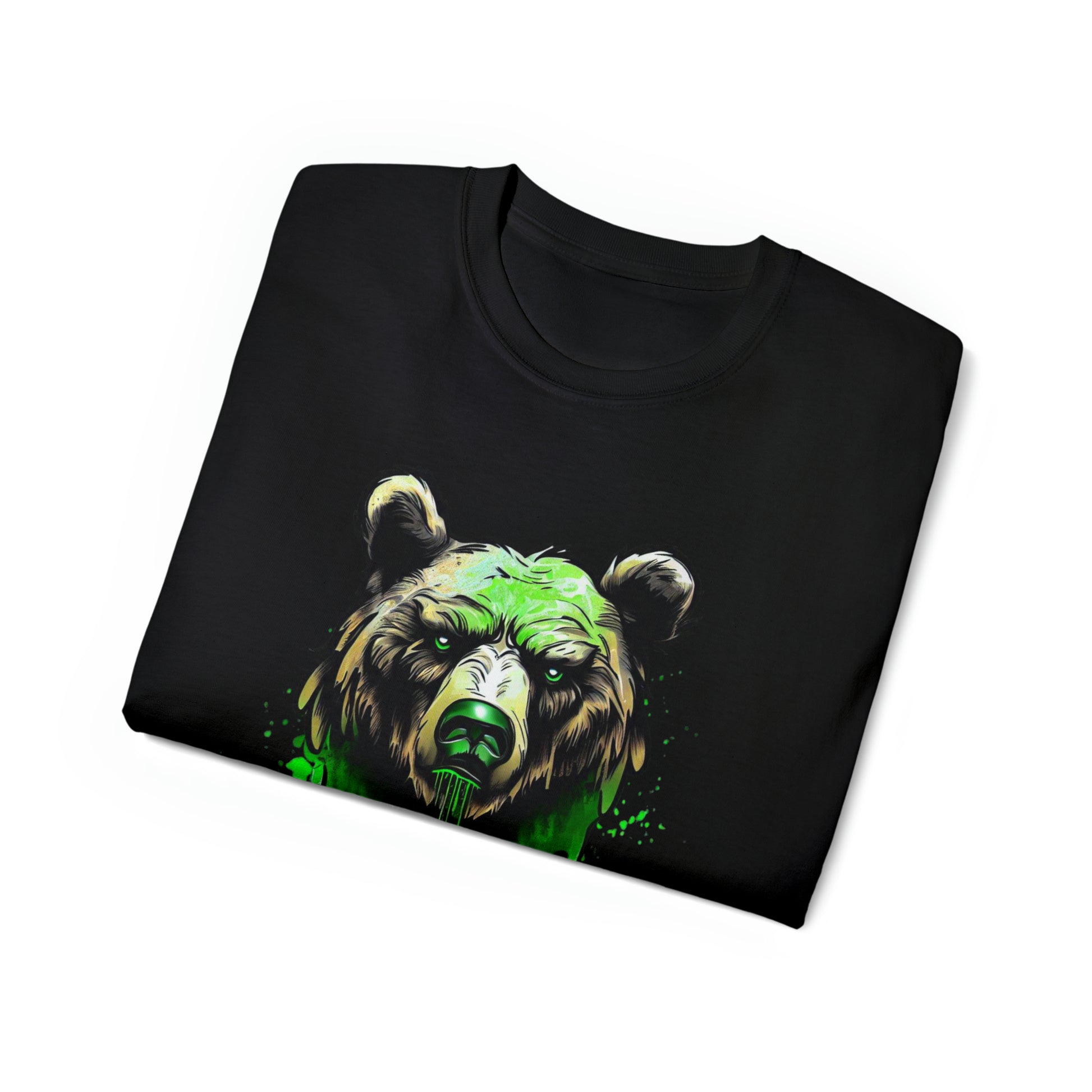 Graffiti Graphic Shirt, Street Art, Urban Art, Unisex Ultra Cotton Tee, Green Bear