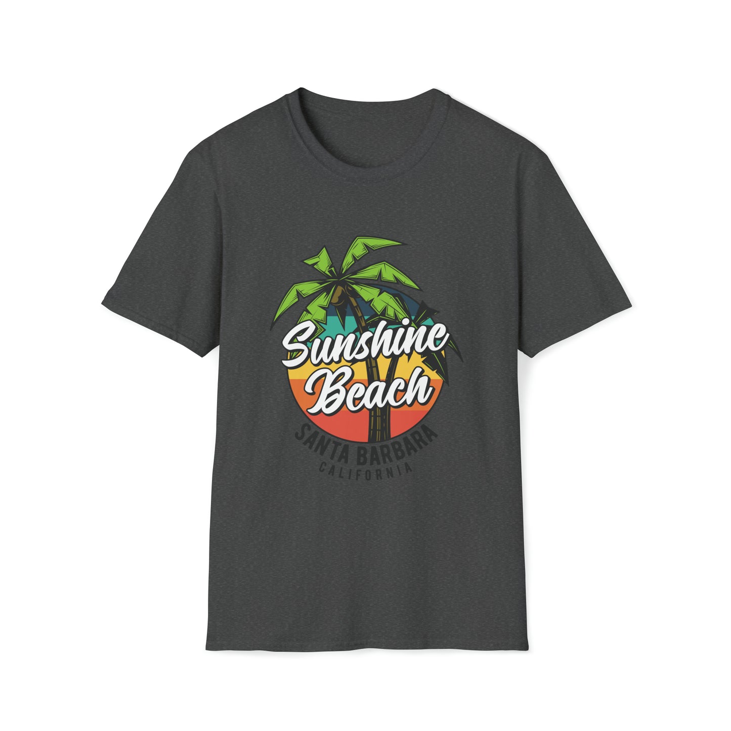 Sunshine Beach Santa Barbara |Beach Lifestyle Shirts | Summer Vibe Apparel Dark Heather