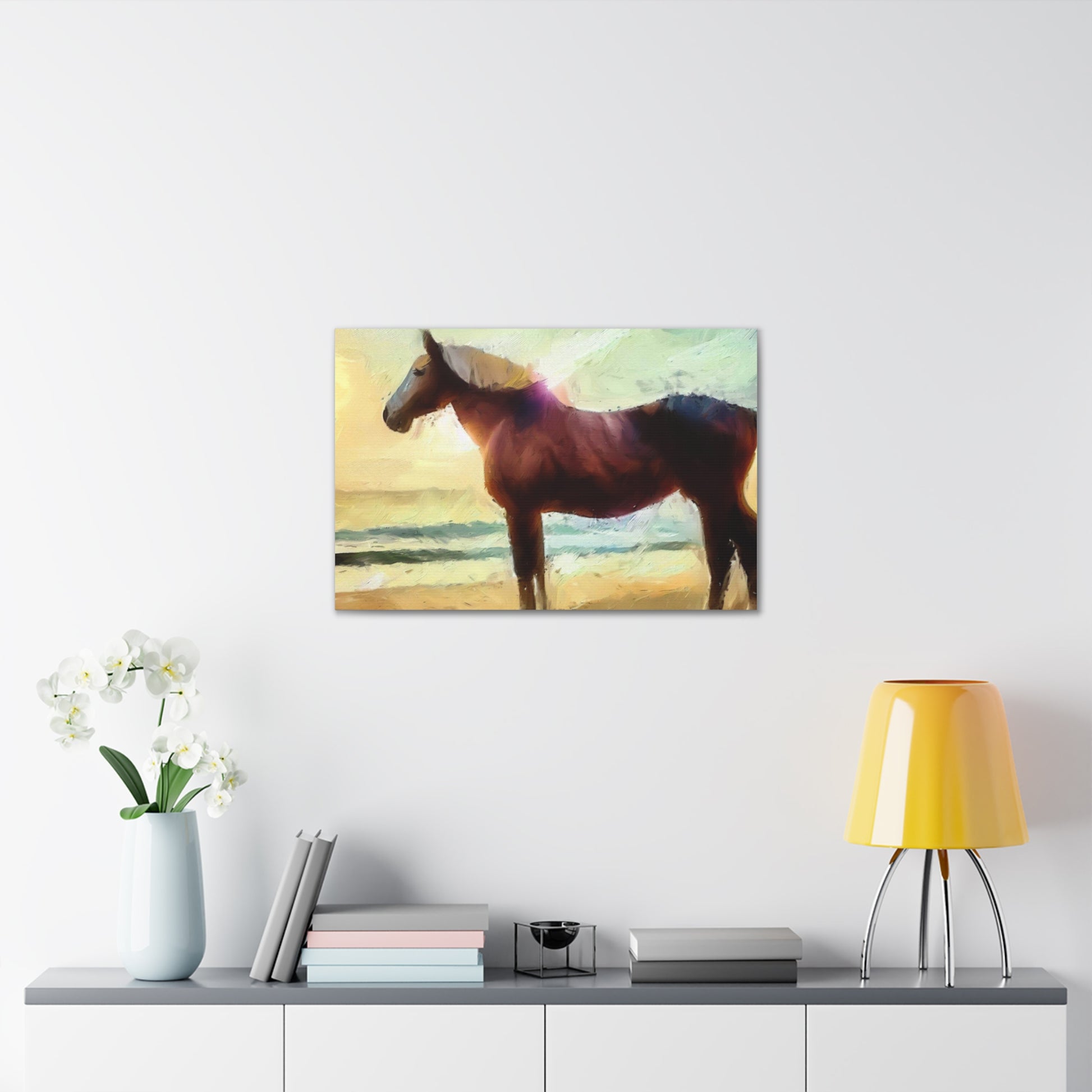 Horse wall art, Beach wall art, ocean wall art, Canvas Gallery Wraps, Horse Beach, Sunset Beach - SaviTraviDesigns