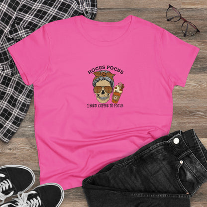 Hocus Pocus, I Need Coffee To Focus, Halloween Graphic Shirts, Spooky Halloween Shirts, Scary Halloween Shirt Designs, Cute Halloween Graphic Tees, Funny Halloween Shirt Ideas