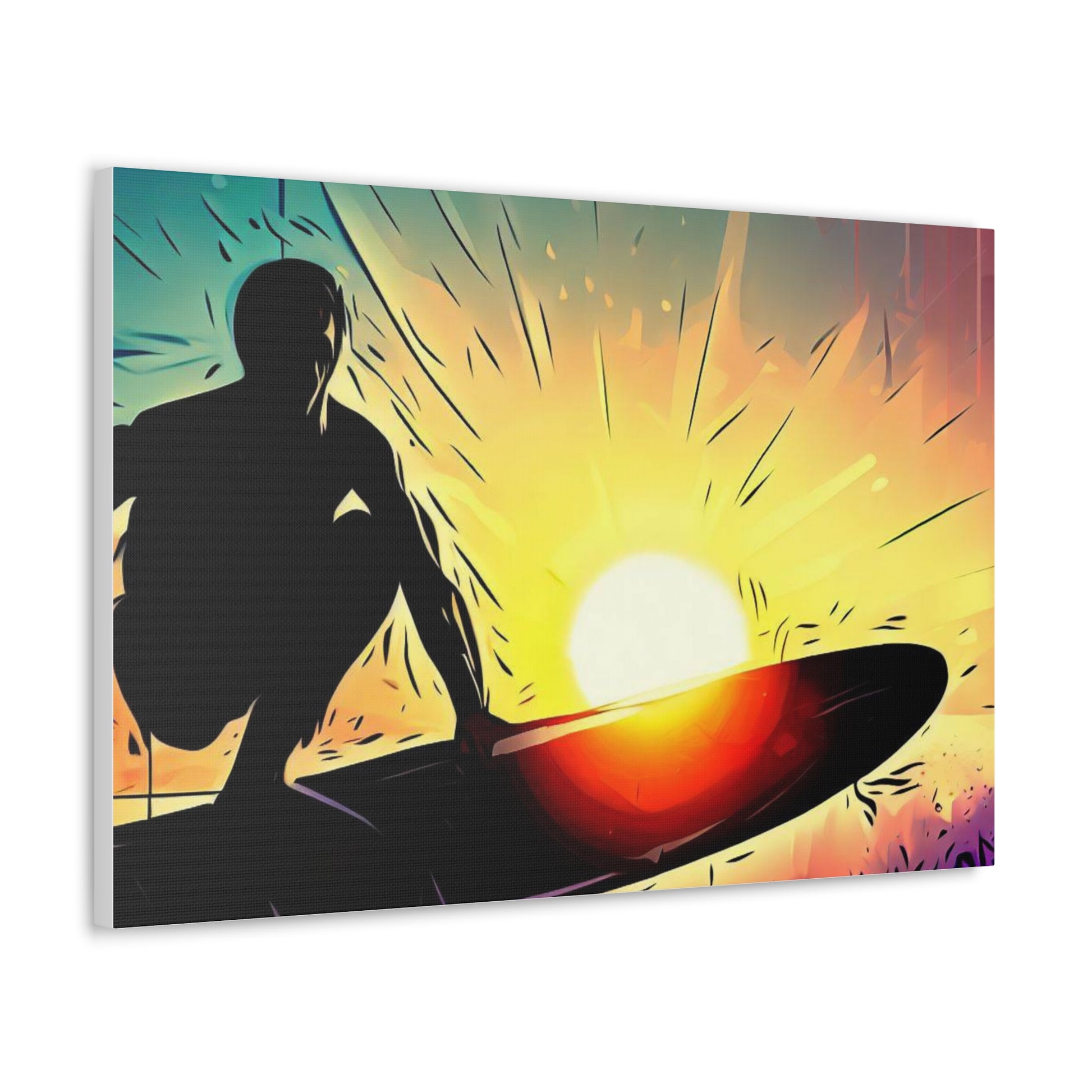 Surfer, Surfing Sunset, Graffiti-inspired home decor, Modern street art prints, Graffiti wall art, Street art canvas art, Graffiti artist prints - SaviTraviDesigns