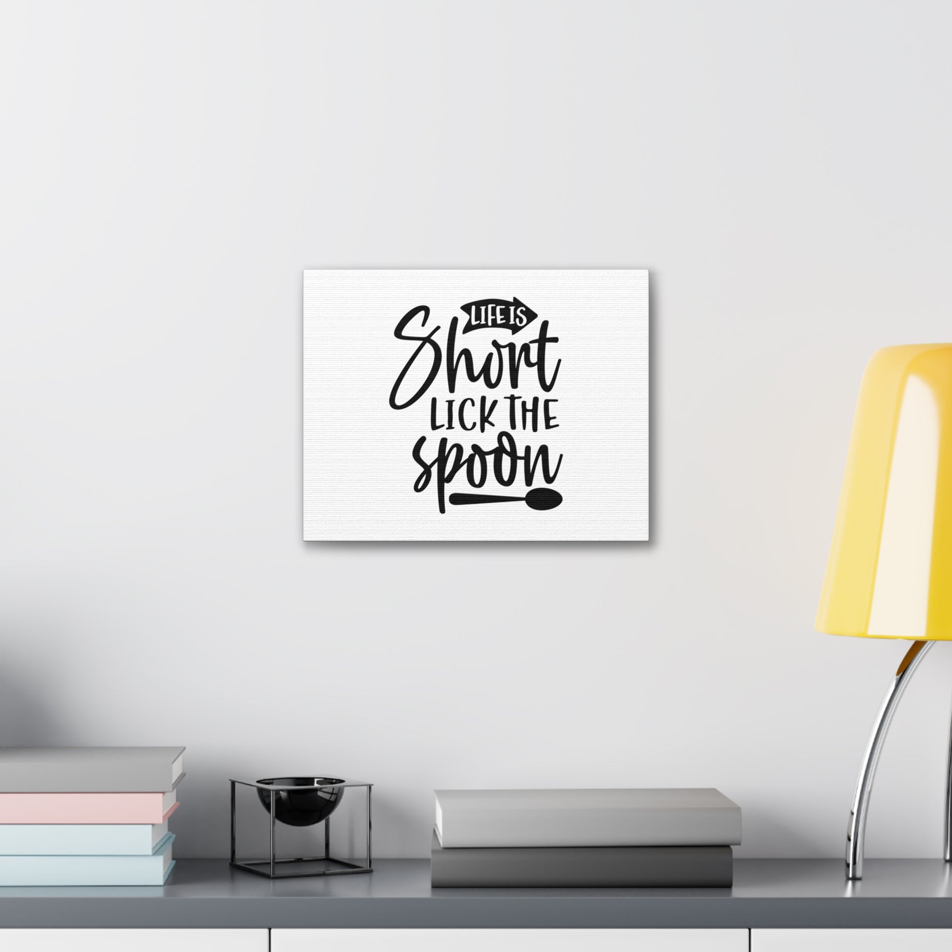 Life Is Short Lick The Spoon, Kitchen quote canvas prints, Kitchen wall decor quotes, Kitchen canvas art, Funny kitchen quotes on canvas, Inspirational kitchen quotes - SaviTraviDesigns