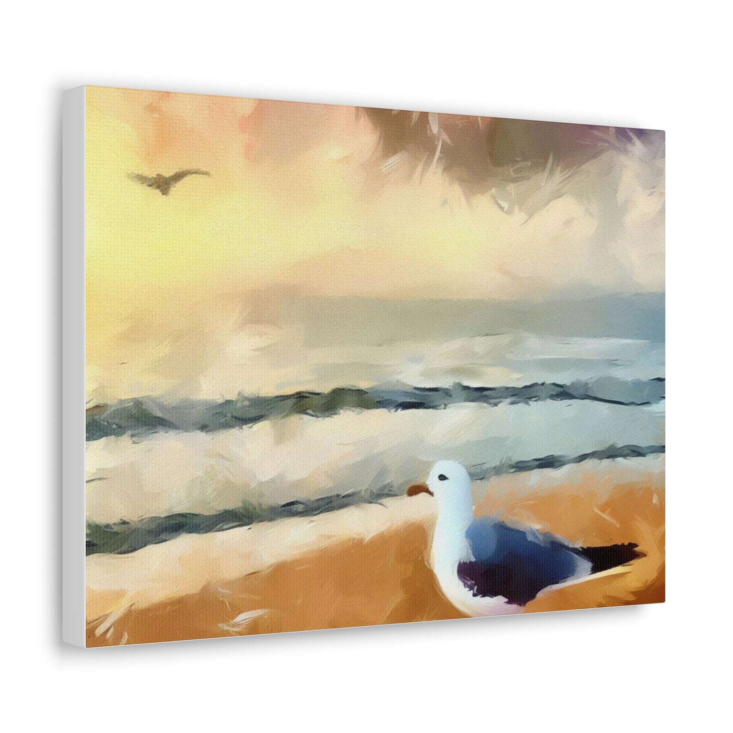 Seagull Painting, Beach wall art, Ocean Wall Art, Canvas Gallery Wraps