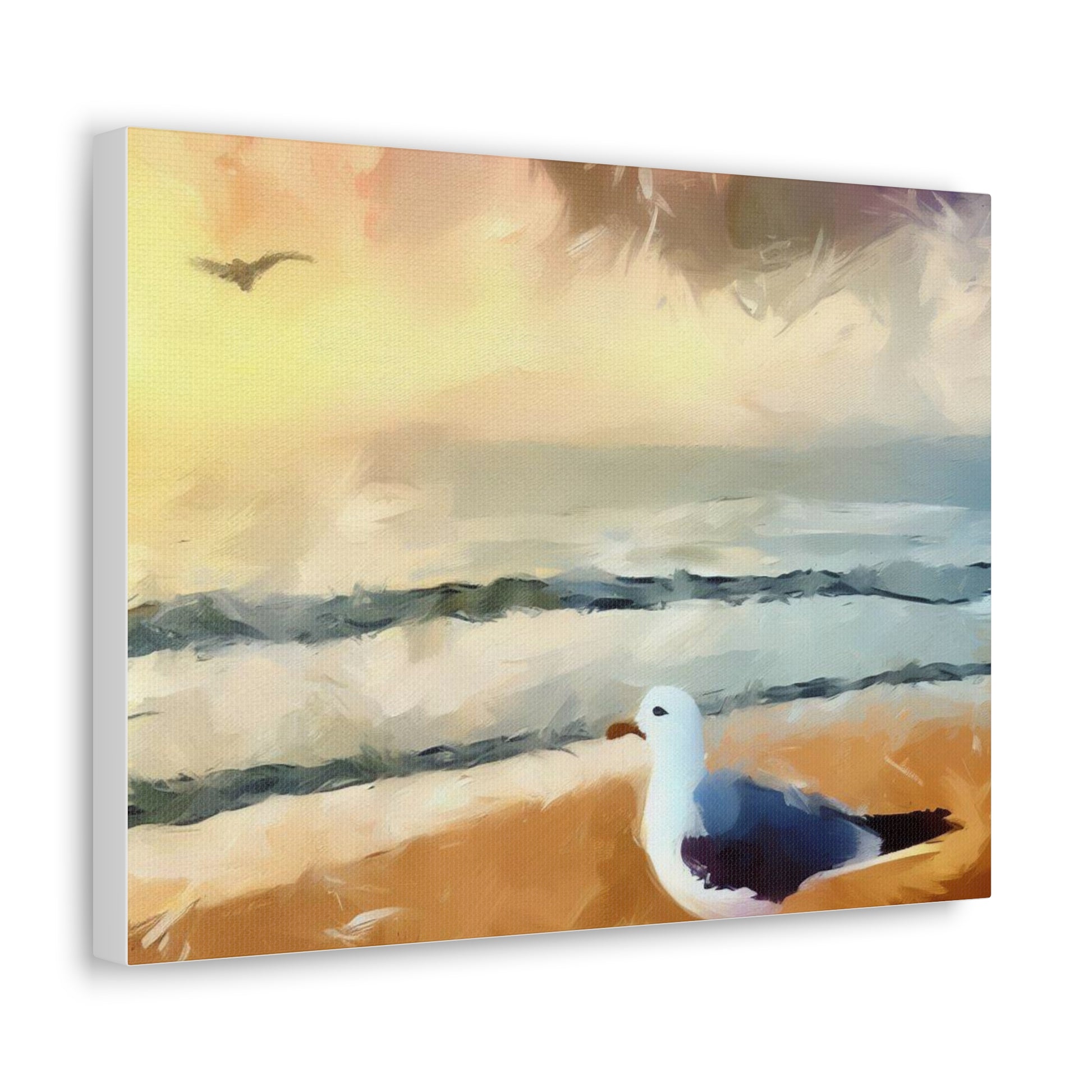 Seagull Painting, Beach wall art, Ocean Wall Art, Canvas Gallery Wraps