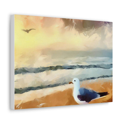 Seagull Painting, Beach wall art, Ocean Wall Art, Canvas Gallery Wraps