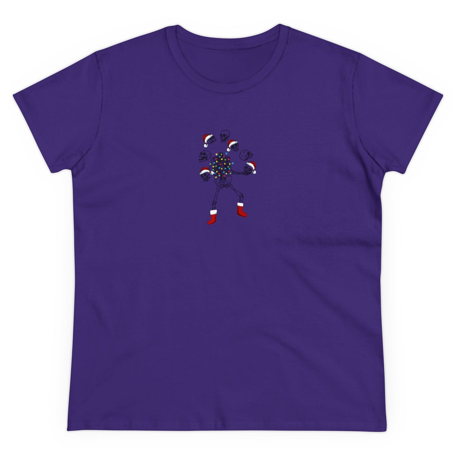 Juggling Santa, Skeleton Santa, Skeleton Christmas, Christmas Graphic Shirts, Festive Holiday T-Shirts, Ugly Christmas Sweater Tees, Funny Christmas Shirt Designs, Cute Xmas Graphic Tees Purple