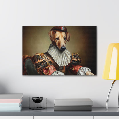 Fancy Dog, Canvas Dog Art, Dog Wall Art, Canine Canvas Art, Canvas Gallery Wraps