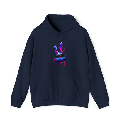 Bunny Hoodie, Graffiti Hoodie, Graffiti sweatshirt, Bunny sweatshirt, Urban Art Hooded Sweatshirt, Blue Bunny Navy