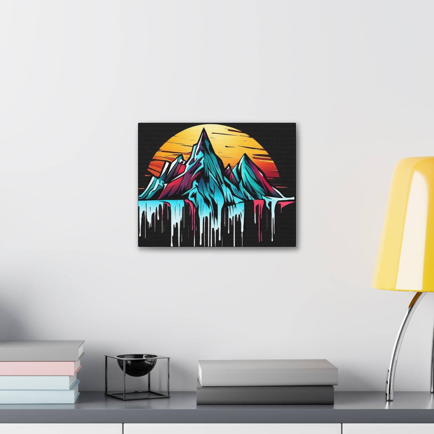 Mountain Waterfall, Glacier Melt, Graffiti art prints, Street art canvas, Urban art decor, Graffiti-style wall art, Graffiti canvas prints, Street art posters - SaviTraviDesigns