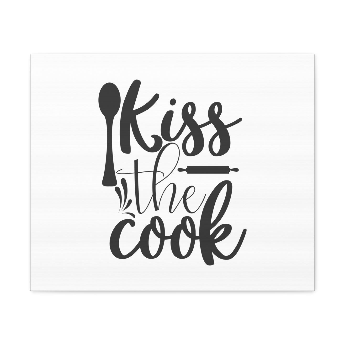 Kiss The Cook, Kitchen quote canvas prints, Kitchen wall decor quotes, Kitchen canvas art, Funny kitchen quotes on canvas, Inspirational kitchen quotes 24″ x 20″ Premium Gallery Wraps (1.25″)