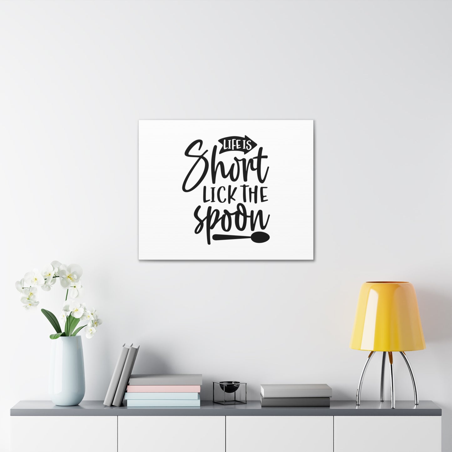 Life Is Short Lick The Spoon, Kitchen quote canvas prints, Kitchen wall decor quotes, Kitchen canvas art, Funny kitchen quotes on canvas, Inspirational kitchen quotes - SaviTraviDesigns