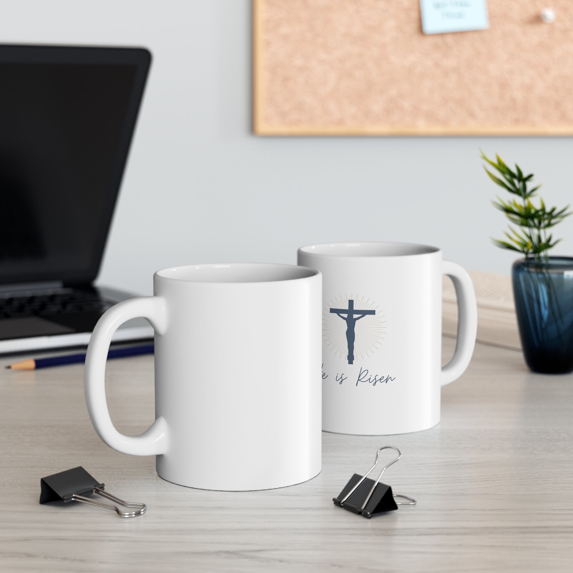 He is Risen mug, Jesus mug, Ceramic Mug 11oz, Christian Mug - SaviTraviDesigns