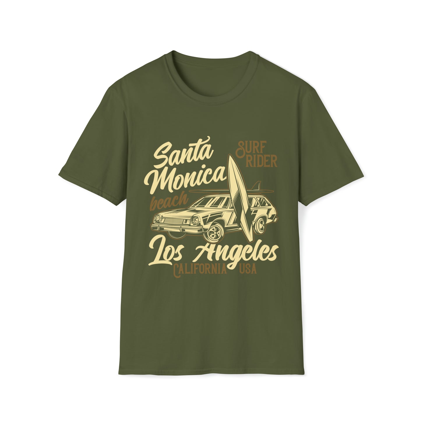 Santa Monica Beach Surf Rider |Beach Life Clothing | Ocean Vibes Apparel Military Green