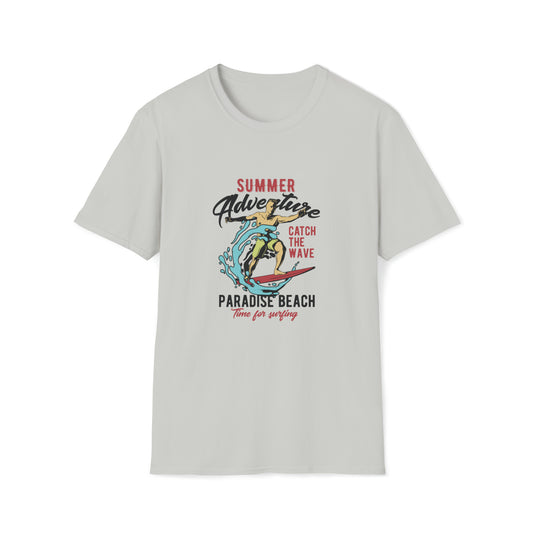 Summer Adventure, Paradise Beach, Beachwear Graphics, Tropical T-Shirt Designs, Ocean-Inspired Shirts, Surfing Graphics, Sun and Sand Apparel, Summer Wardrobe Essentials - SaviTraviDesigns