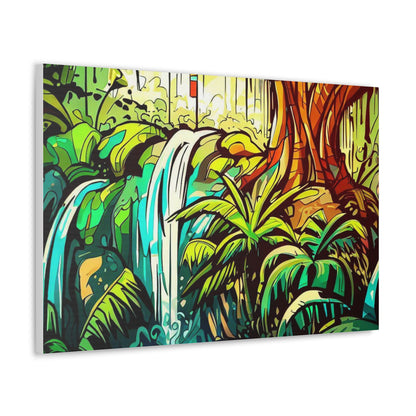 Rainforest Waterfall, Jungle Waterfall, Graffiti-inspired home decor, Modern street art prints, Graffiti wall art, Street art canvas art, Graffiti artist prints - SaviTraviDesigns