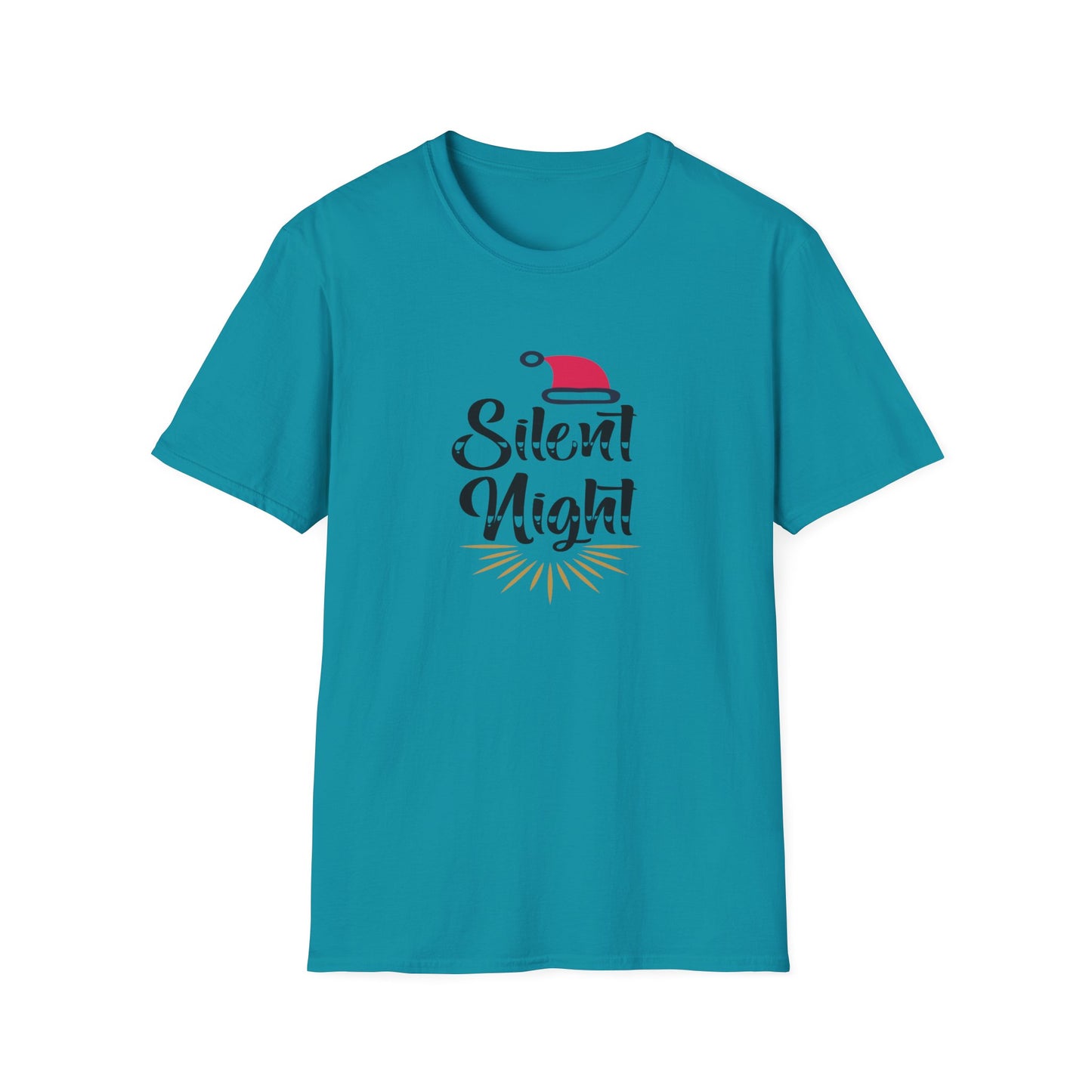 Silent Night Holiday Graphic T Shirt Tropical Blue