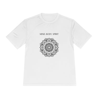 Mind Body Spirit Shirt, Graphic T-shirt, Moisture Wicking Tee White