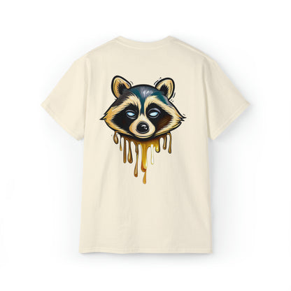 Raccoon Shirt, Graffiti Print Shirt, Unisex Ultra Cotton Tee, Golden Raccoon - SaviTraviDesigns