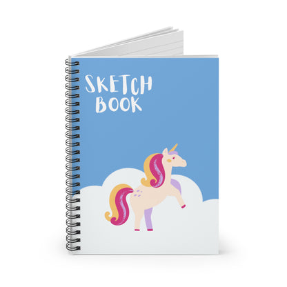 Unicorn Notebook, Sketch Book, Spiral Notebook, Ruled Line, Blue Unicorn, Workout Journal - SaviTraviDesigns