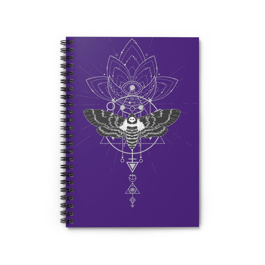 Geometric Elegance, Design Notebook, Spiral Notebook, Ruled Line, Purple - SaviTraviDesigns