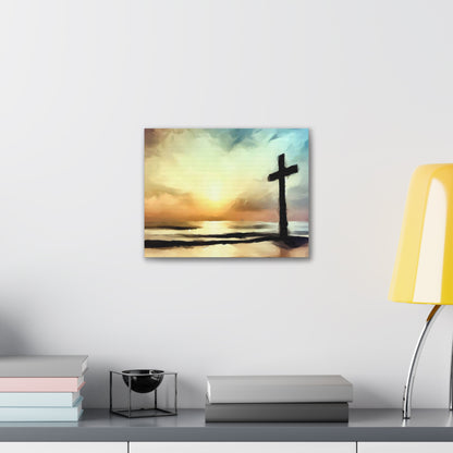 Christian wall art, Cross wall art, Beach art, ocean art, Canvas Gallery Wraps - SaviTraviDesigns