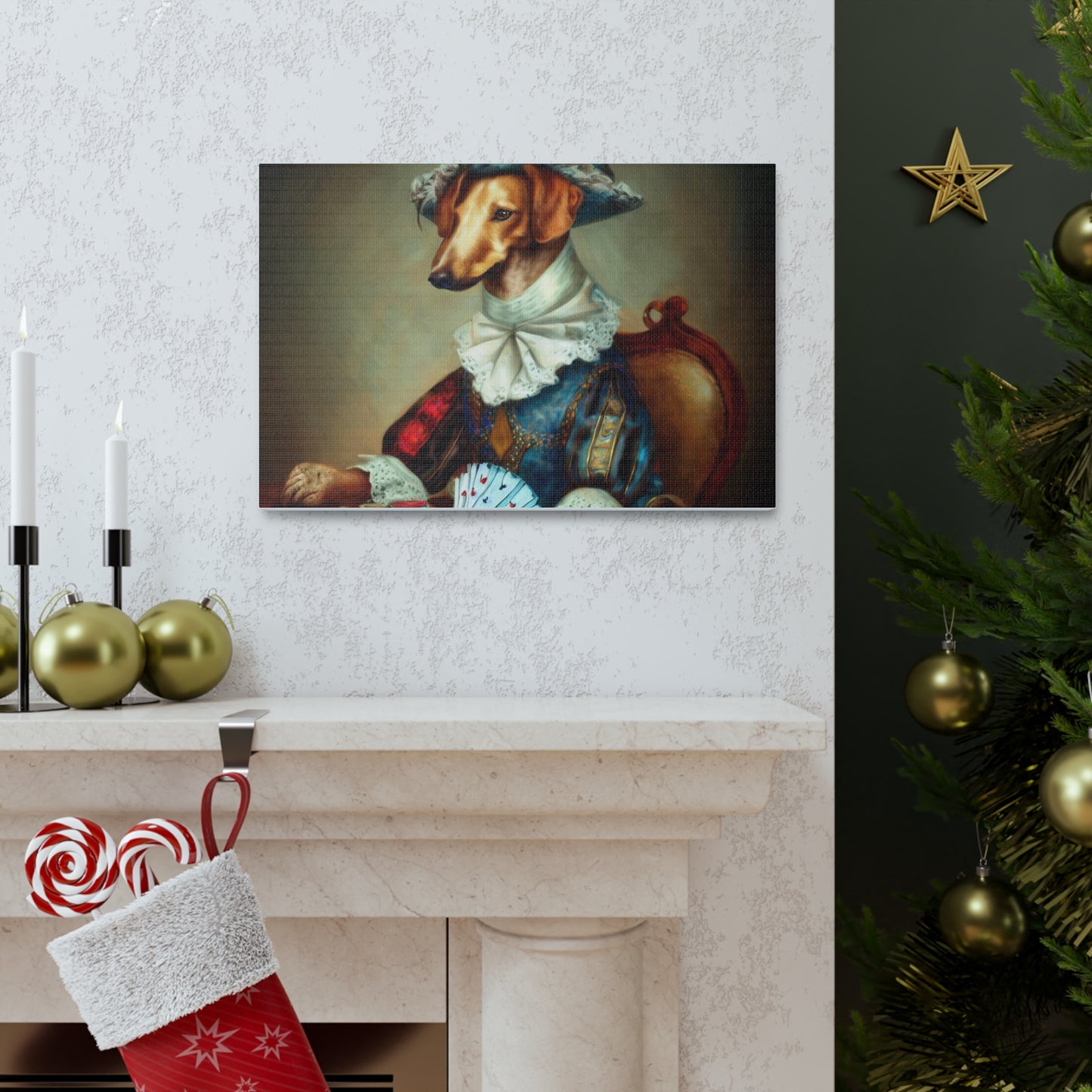 Fancy Dog, Canvas Dog Art, Dog Wall Art, Canine Canvas Art,Canvas Gallery Wraps, Pet Art, King Dog - SaviTraviDesigns