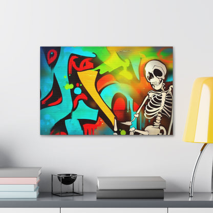 Halloween art, Skeleton canvas prints, Graffiti Halloween, Scary Halloween decor, Halloween home decor, Halloween wall, Gothic wall decor, Canvas Gallery Wraps - SaviTraviDesigns