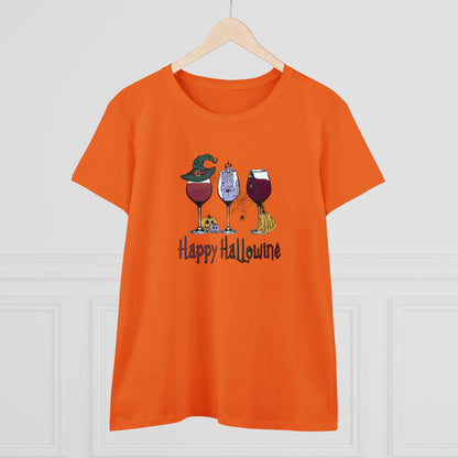 Happy Hallowine,Halloween Graphic Shirts, Spooky Halloween Shirts, Scary Halloween Shirt Designs, Cute Halloween Graphic Tees, Funny Halloween Shirt Ideas - SaviTraviDesigns